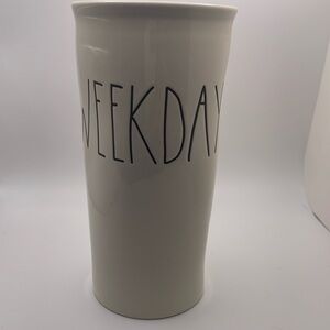 Rae Dunn - Weekday - Long Porcelain container/vase